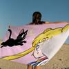 S-Sailores Cute Girl Moon Beach Towel Colorful Bath Towels for Microfiber Quick Dry Custom Sand Free Beach Yoga Spa Gym Pool