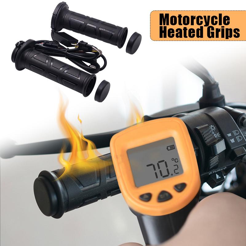 22mm Universal Motorcycle Accessories Hand Heated Grips Scooter Moped Electric Grips Warmers Adjust Temperature Hot Grip Handle