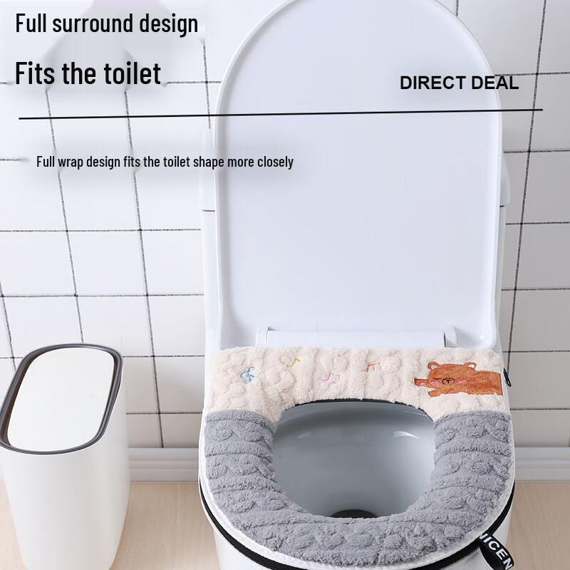 Cartoon Plush Thickened Toilet Seat Cover