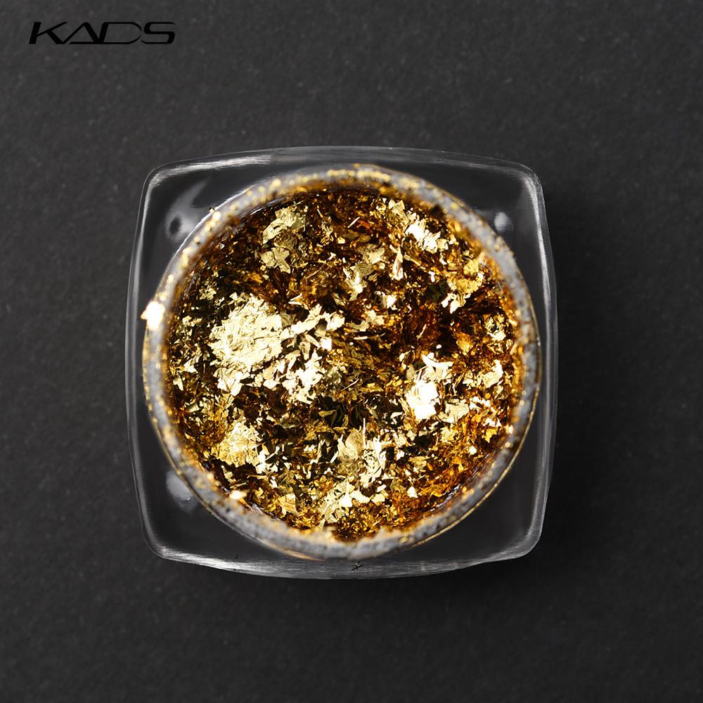 kads 0.2g Gold Silver Foil Glitter Nail Sequins Magic Mirror Effect Powders Nail Gel Polish Chrome Pigment Nail Art Decorations