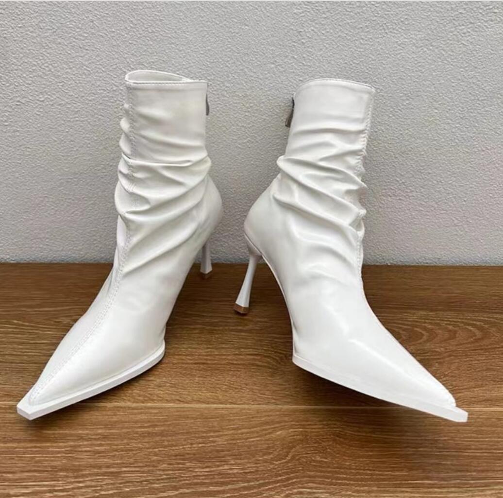 Модные женские ботильоны осень-зима со складками — фото 3