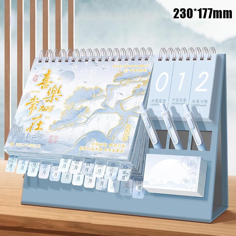 2026  Desk Calendar Multi-Functional Desktop Calendar Creative Holiday Countdown Notebook Daily Schedule Planner