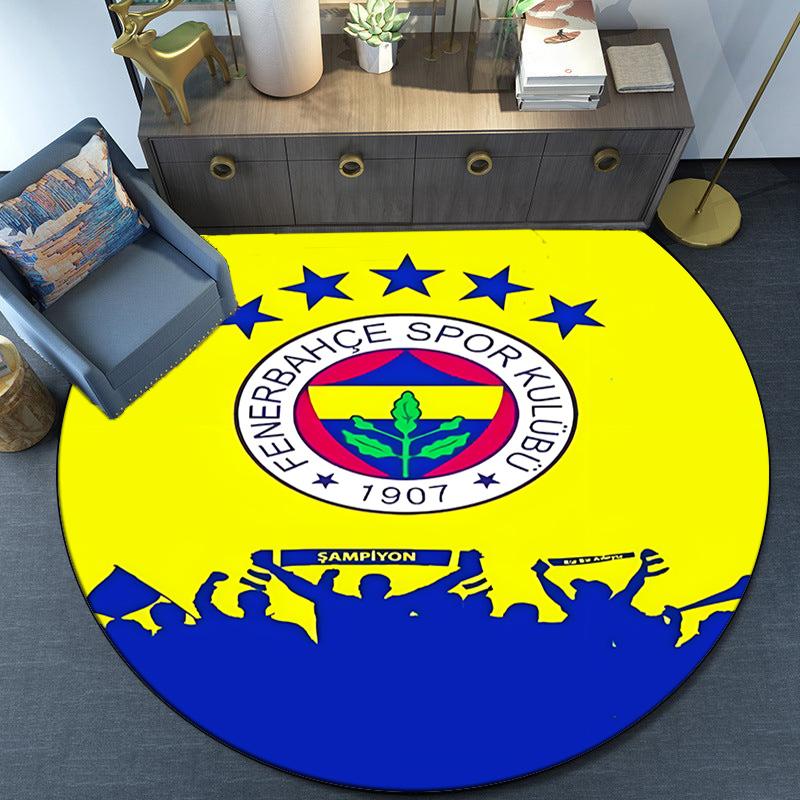 Fenerbahçe Sports Club Emblem Round Rug for Livingroom,Bedroom, Palyroom, Chair Rug, Area Rug, Circle Carpet, Fan Christmas Gift