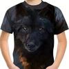 Summer Round Neck 3D Printed Wolf Pattern Top Fashionable Casual Cool Short Sleeved Children's Boy T-shirts