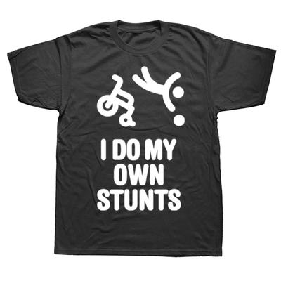 I Do My Own Stunts Funny Wheelchair Basketball T-shirts Men Women's Fashion Casual Tshirt 100% Cotton Loose Oversized T Shirt