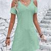 2026 Damen Stilvolles Off-Shoulder Sommerkleid mit kurzen Ärmeln - Europäisches & Amerikanisches Schlankheitsdesign