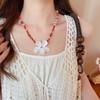 Boho Stone Pendant Necklace Beaded Ocean Style Neck Chain Creative Shell Flower Necklace  Girls