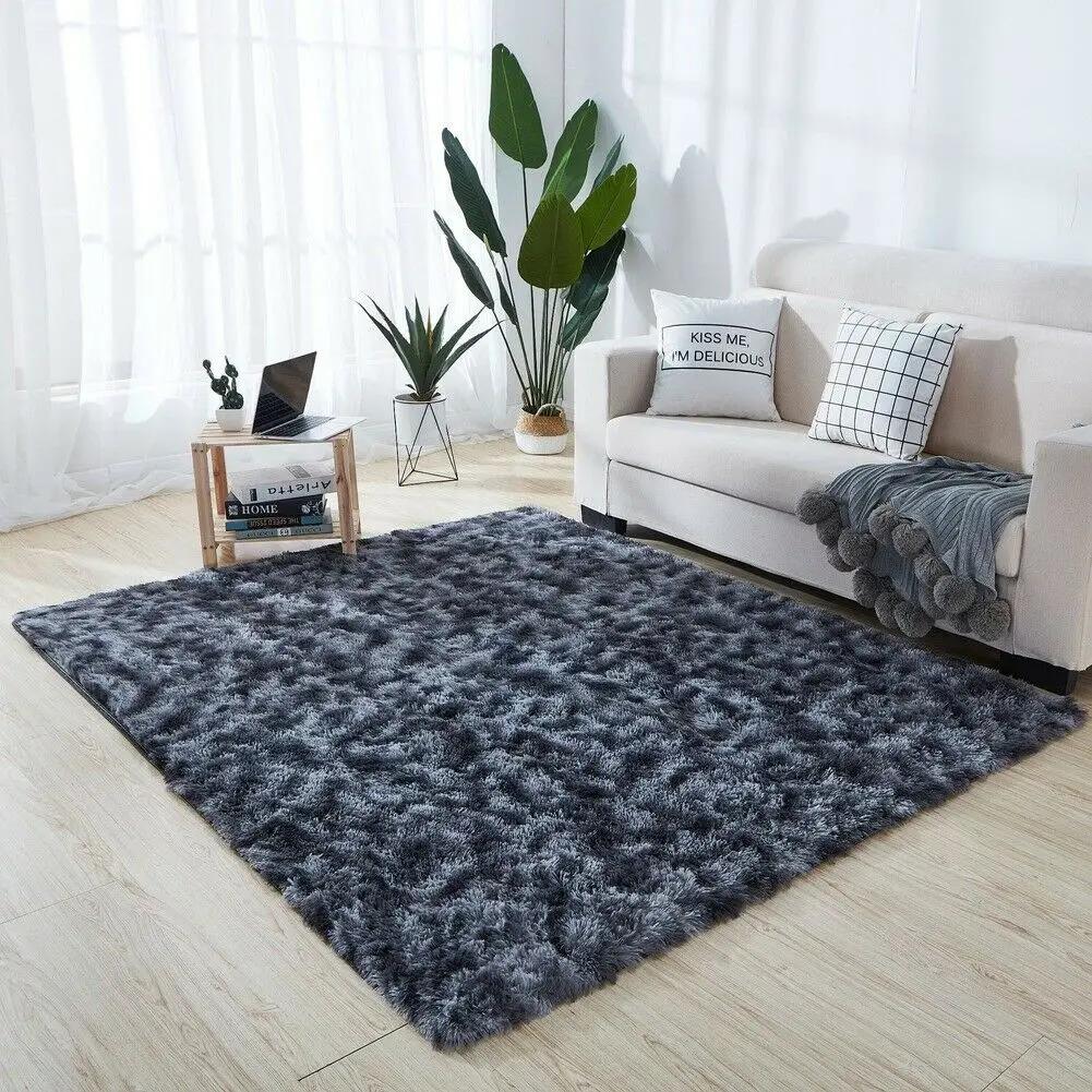 Rainbow Colorful Carpet Fluffy Rugs Tie Dyeing Soft Plush Shag Area Rug Anti-Slip Carpets For Living Room Bedroom Floor Mats