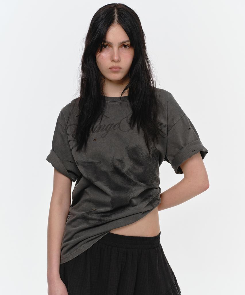 SUNBURNPROJECT Distroyed Devil Overfit T-Shirt, Charcoal