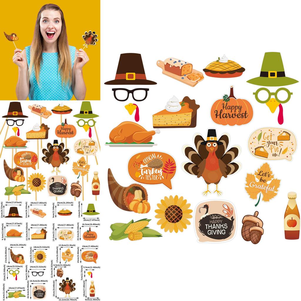American Style Thanksgiving Day Decor Photo Booth Props For Holiday Party Fun