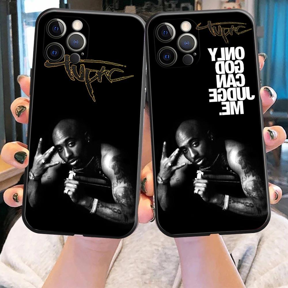 Hiphop Rap Singer 2Pac Tupac Shakur Phone Case for iPhone 17 16 14 15 Pro Plus 11 13 17 Pro 17Air 16 e Case Black Soft Cover