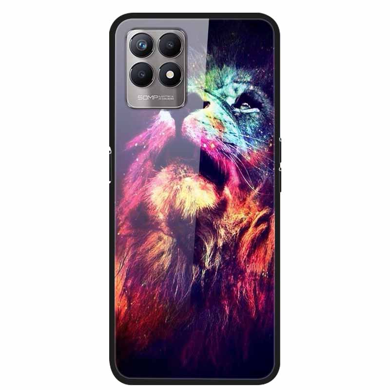 For Realme 8i Cases Realme 8 5G Tempered Glass Hard Back Cover For Realme8 Phone Cases Soft Bumper Fundas for Realme 8 i Realme8