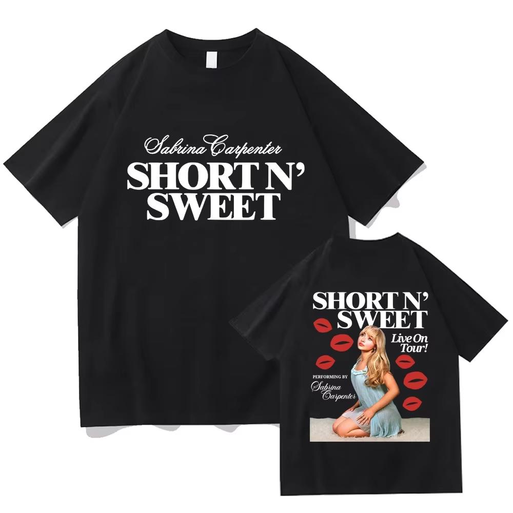Sabrina Carpenter Short N Sweet Live On Tour 2024 TShirt Fashion Unisexs Aesthetics Retro TShirt Neutral Casual TShirt
