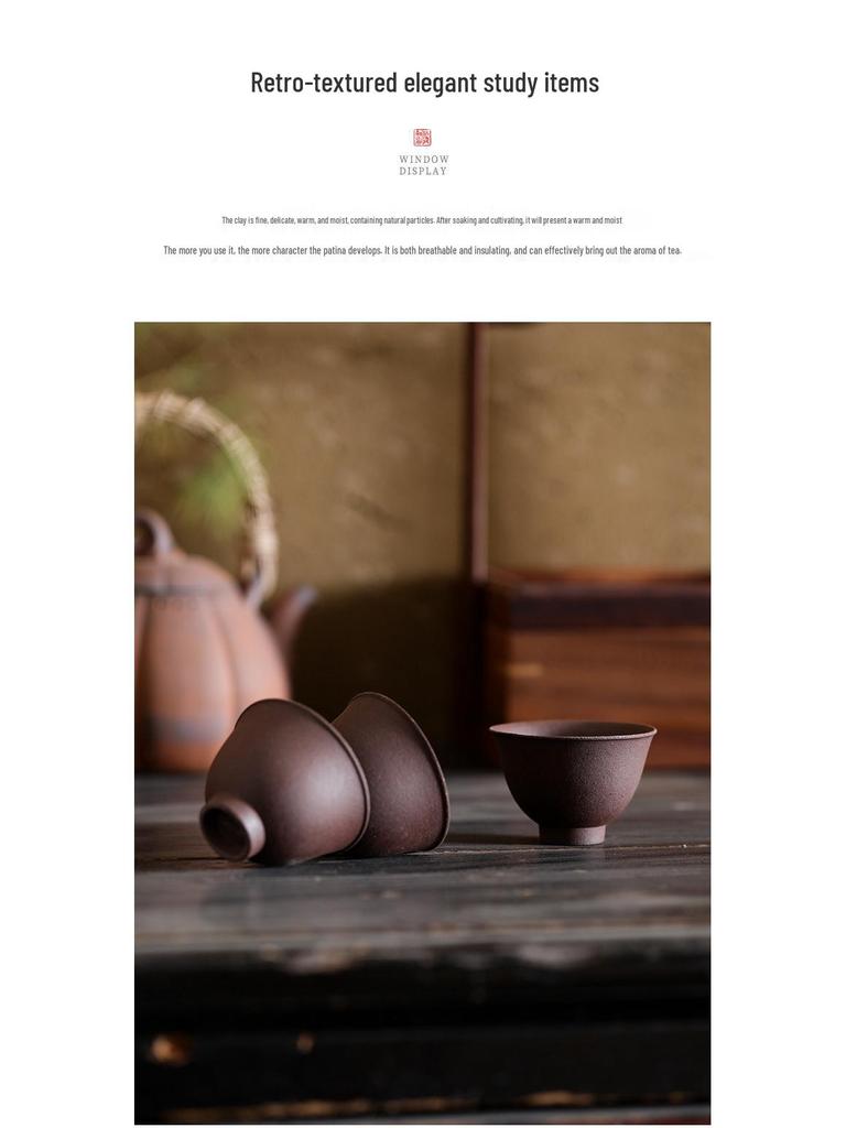 Handcrafted Purple Clay Master Tea Tasting Cup - High-End Chinese Ceramic for Kung Fu Tea Ceremony