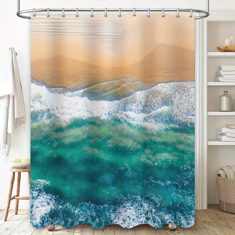 Beautiful Ocean Waves Shower Curtain Perfect For Your Bathroom Decor