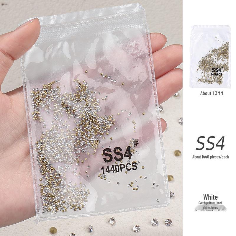 Pointed Bottom Czech Rhinestones for Nail Art - Glass Transparent Accents for Nail Decorations