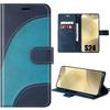 Case for Samsung Galaxy S24 - Brand - Two-tone Blue - Anti-scratch - Shockproof - Synthetic Leather