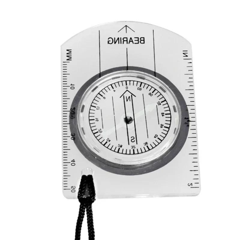 Wilderness Survival Outdoor Equipment Multifunctional Compass   Outdoor Hiking Camping Compass Map Ruler Mini Ruler Hiking Gear
