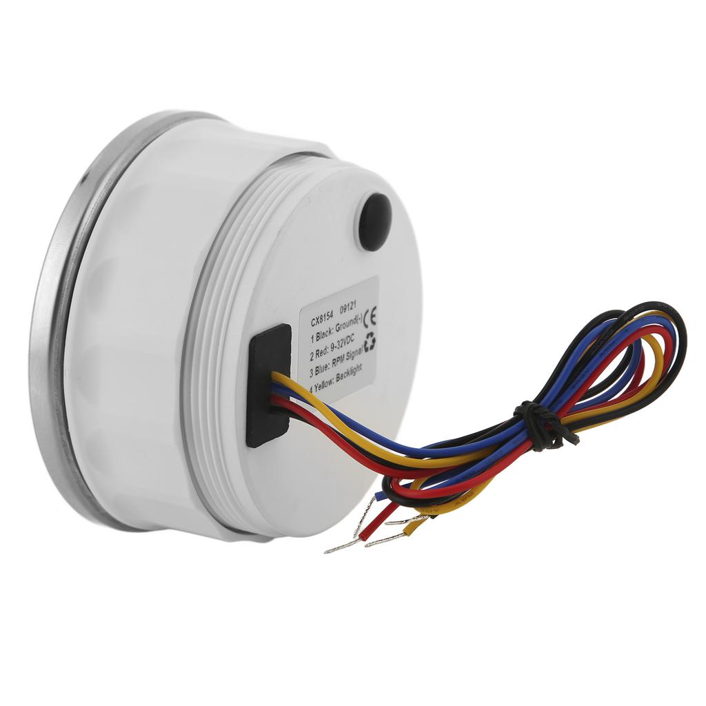 85mm 0‑8000RPM Tachometer 7 Colors Backlight IP67 Waterproof Pointer Type for Boat Marine RV 9‑32V
