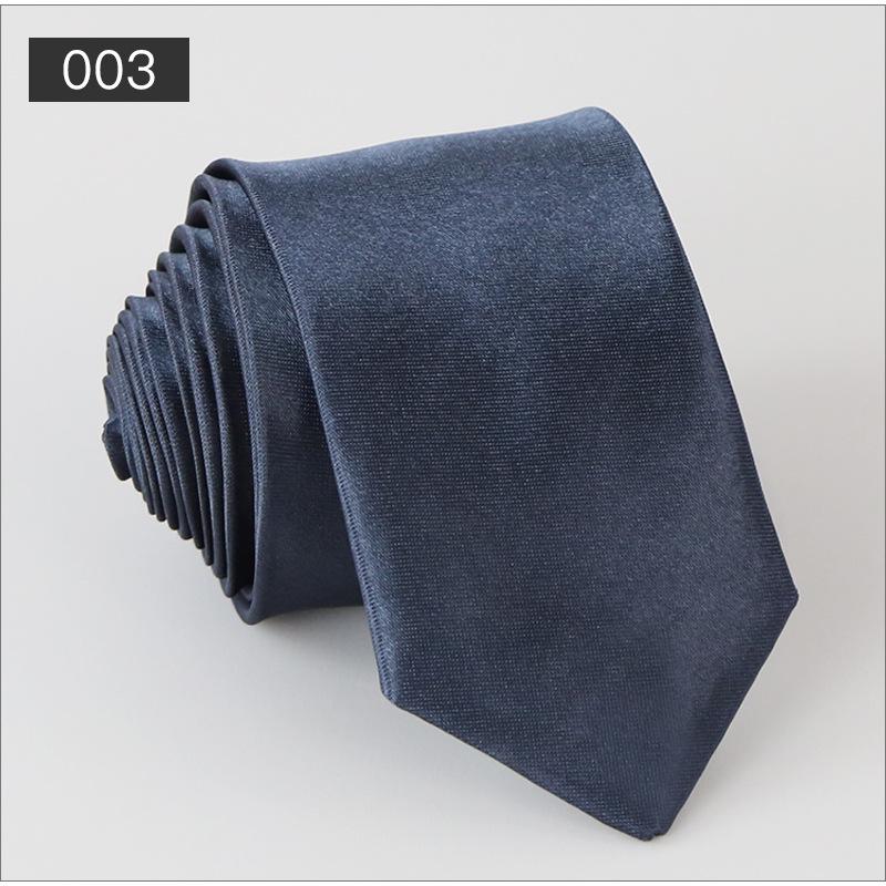 Men's Solid Color Narrow Shiny Polyester Silk Tie - Formal & Casual Fashion