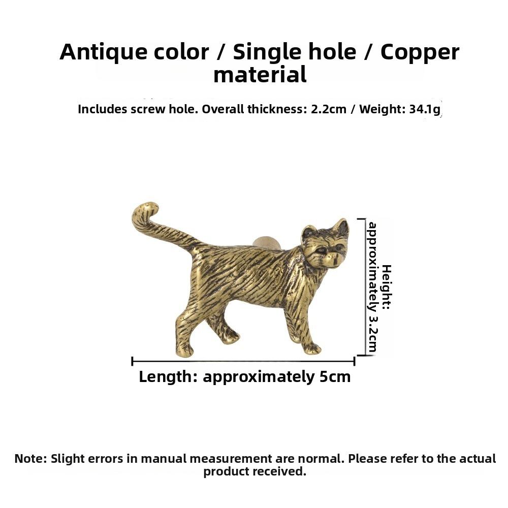 Vintage Cat Furniture Handle Animal Shaped Handles Cupboard Drawer Pulls  For Kitchen Wine Cabinet