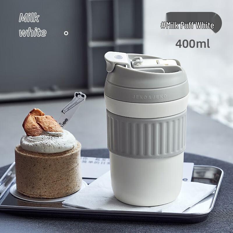 JEKO&JEKO 400mL Dual-Drink Stainless Steel Coffee Cup