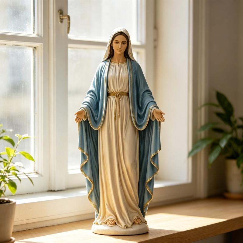 Großzügige Jungfrauen Statue, Jungfrau Maria Figuren Katholisches Geschenk Religiöse Statuen Skulpturen Outdoor Indoor Heimdekorationen