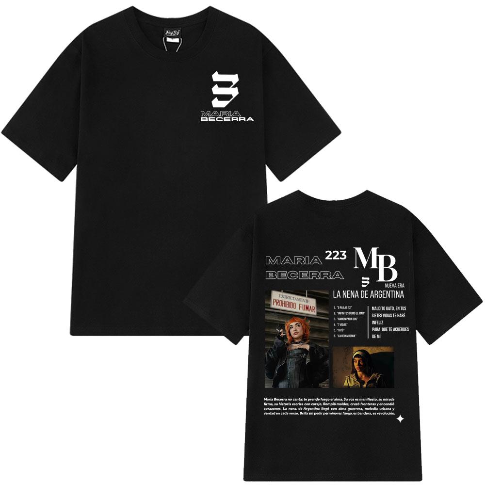 

Singer Maria Becerra La Nena Album 2025 Vintage TShit Men s and Women s Fashion Summer Print 100% Pure Cotton Loose T-shirt S