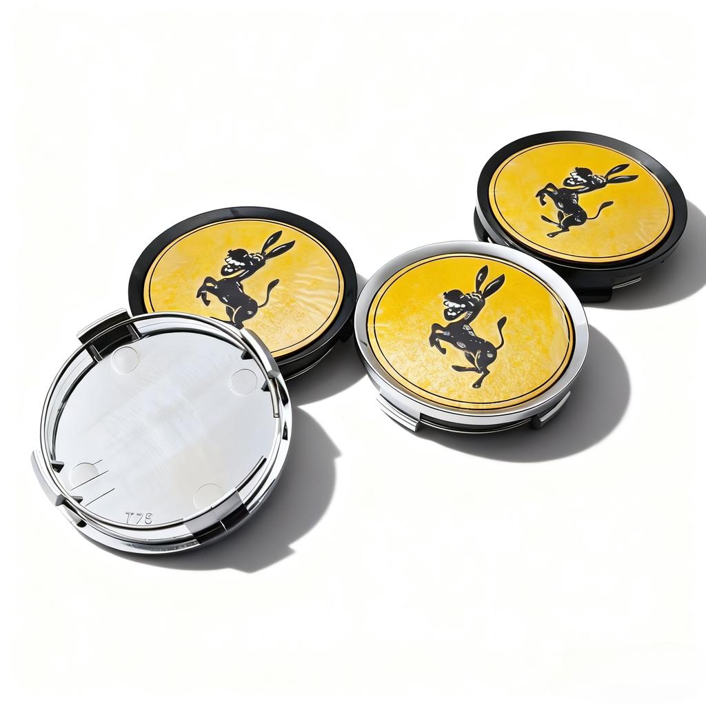 AAYP1 4pcs Donkey Logo Emblem Badge Car Wheel Center Caps OD 74MM 69MM ID Car Wheels Hub Cap Rim Hubcaps Cover Replace Car Accessories
