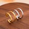 Adjustable Double Layer Colorfast Titanium Steel Finger Ring with Vacuum Electroplated Finish