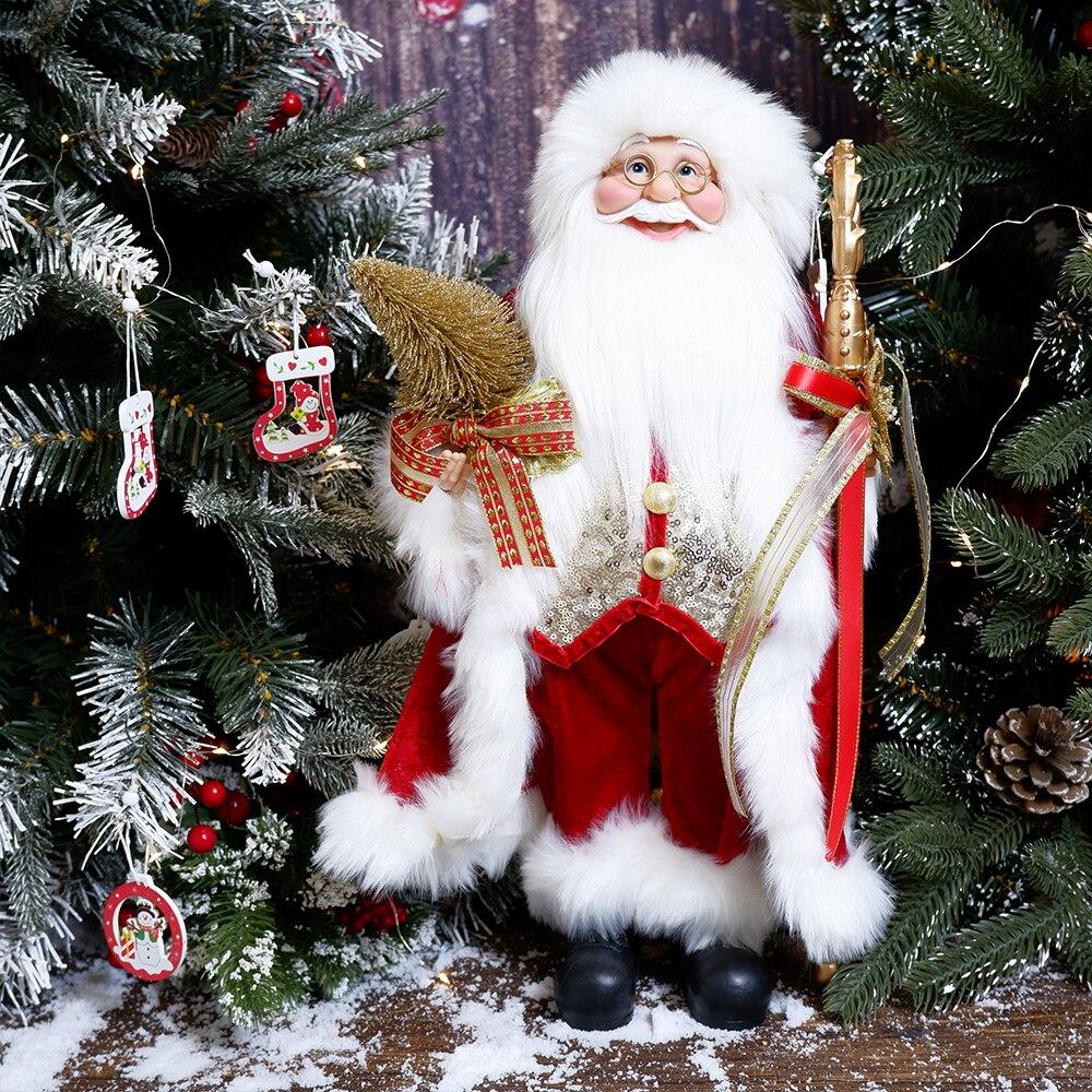 ABXMAS New Year 2024 Christmas Decorations For Home 45cm Santa Claus Doll Children Gifts Christmas Xmas Tree  Ornaments Navidad