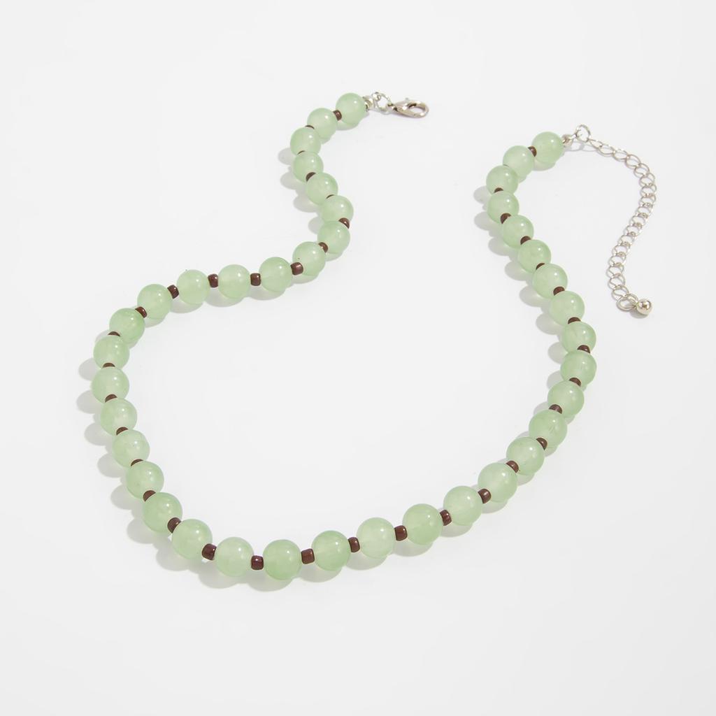 Fashion Creative Transparent Glass Beads Choker Necklaces for Women Retro Bohemian Clavicle Chain Necklace Summer Daily Party Jewelry