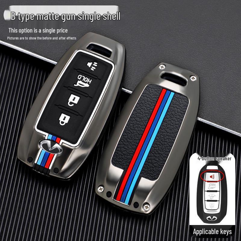 2020 Infiniti QX50/QX60 Key Cover: Metal Shell Key Bag with Buckle for Car Modification
