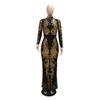 Women's Fashionable Sequined Long-sleeved Body-hugging Fishtail Dress and Slimming Dress