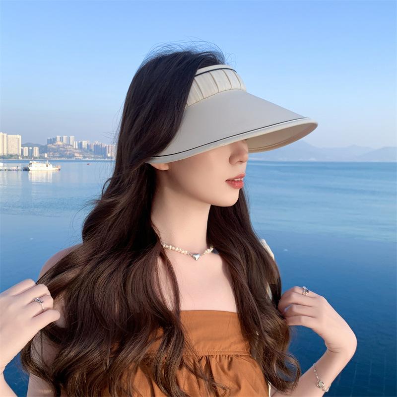 Hut Damenmode Plissee Koreanische Version Sonnenschutz Leere Zylinder Stirnband UV-Sonnenschutzhut Damen Sonnenschutzhut Sommer neuer Stil