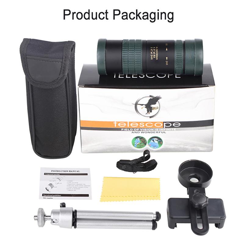 High Performance 8-24x30 Monocular with FMC Coating for Outdoor Enthusiasts Perfect for Hunting Wildlife Watching Birding