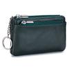 New first-layer cowhide simple women's zipper change bag three zippers large-capacity storage bag coin bag