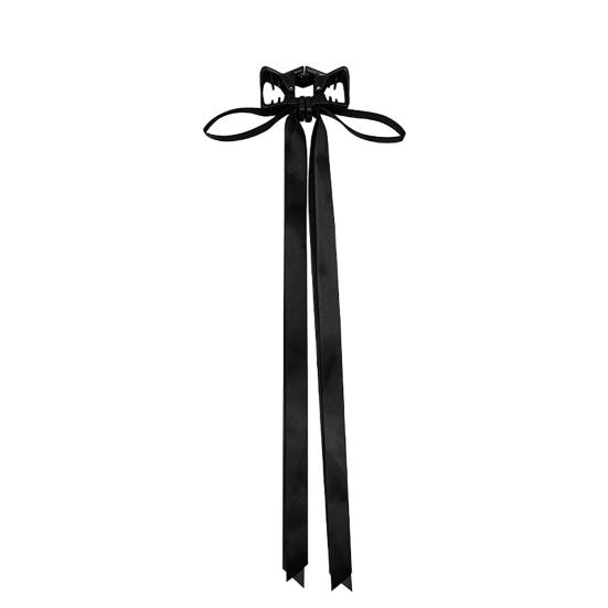 

Magnetic Hairpin Long Ribbon Bowknot Decor Half-tied Hair Claw Back Head Decorative Hair Clip Shower Kitchen Hair Accessories чёрный