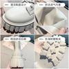 Platform Ankle Boots Women Autumn Winter PU Leather Combat Booties Punk Thick Bottom Motorcycle Boots Side Zip Work Botas Mujer