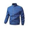 Men S Plus Size Casual Stand Collar Solid Color Jacket