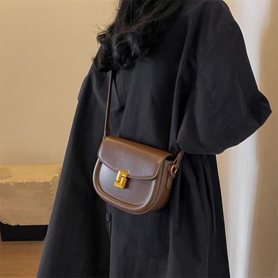 Bolsa Sela Retrô Cor Sólida Bolsa Feminina Versátil Mensageiro Ombro Bolsas