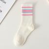 Women's Summer Comfortable Breathable Simple College Style Striped Tube Cotton Socks