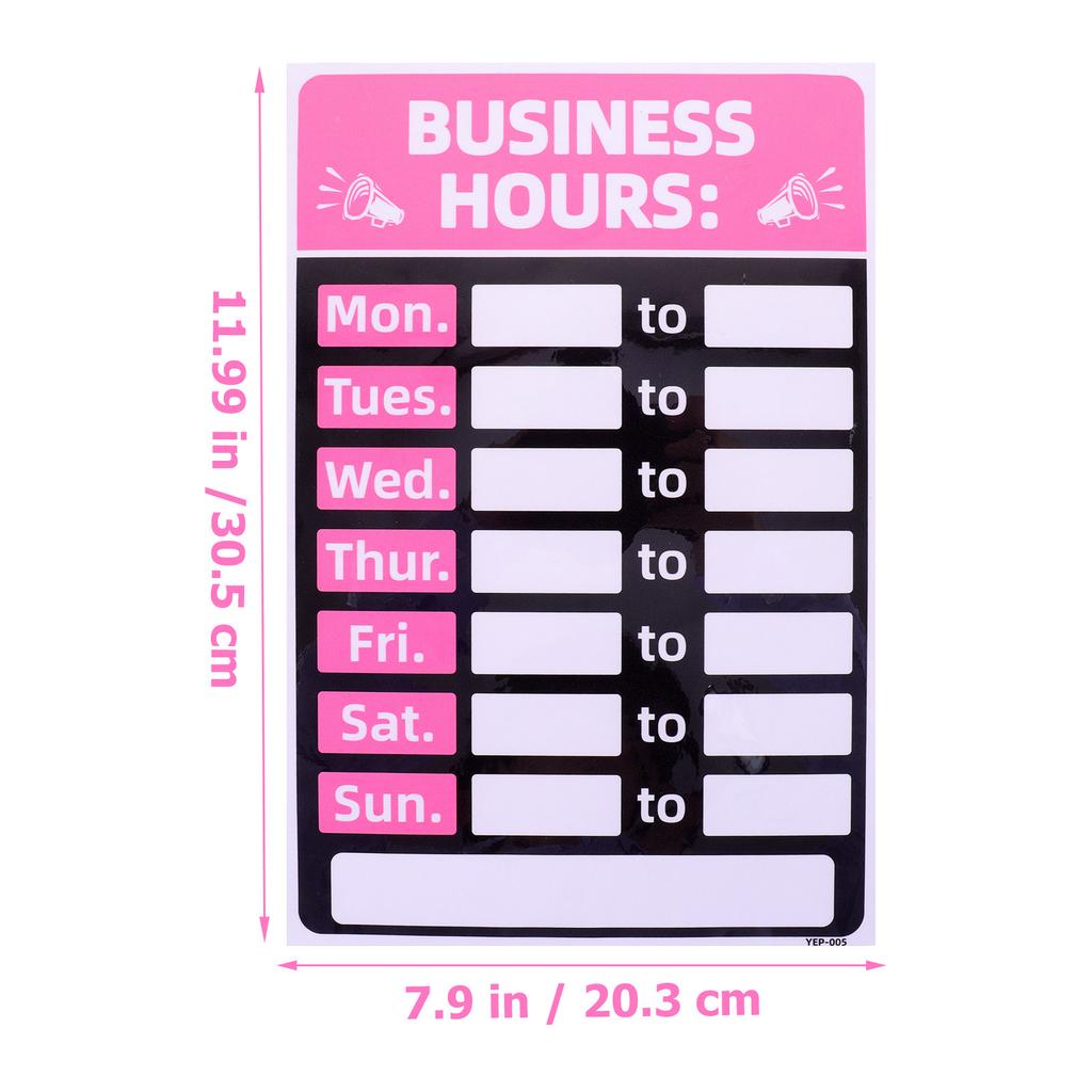 2Pcs Business Hours Sign Sticker Self-Adhesive PVC Opening Closed Store Restaurant Bar Cafe Bakery Shop Window Decal Waterproof