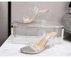 Strass Sandalen Damen Sommer Neue Sexy Kristall Transparente Schuhe mit hohen Absätzen Keilabsatz 1098 Serie 6cm LFD