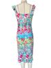 2025 Summer Elegant French Floral Slit Midi Dress