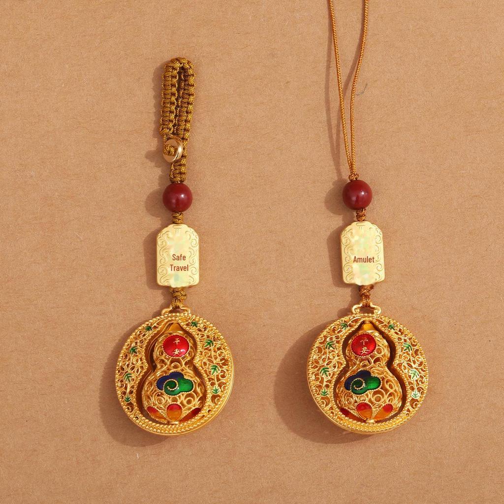 National Trend Sandgold Kürbis Schlüsselanhänger: Unisex Auto- und Handy-Anhänger mit Filigran-Design.