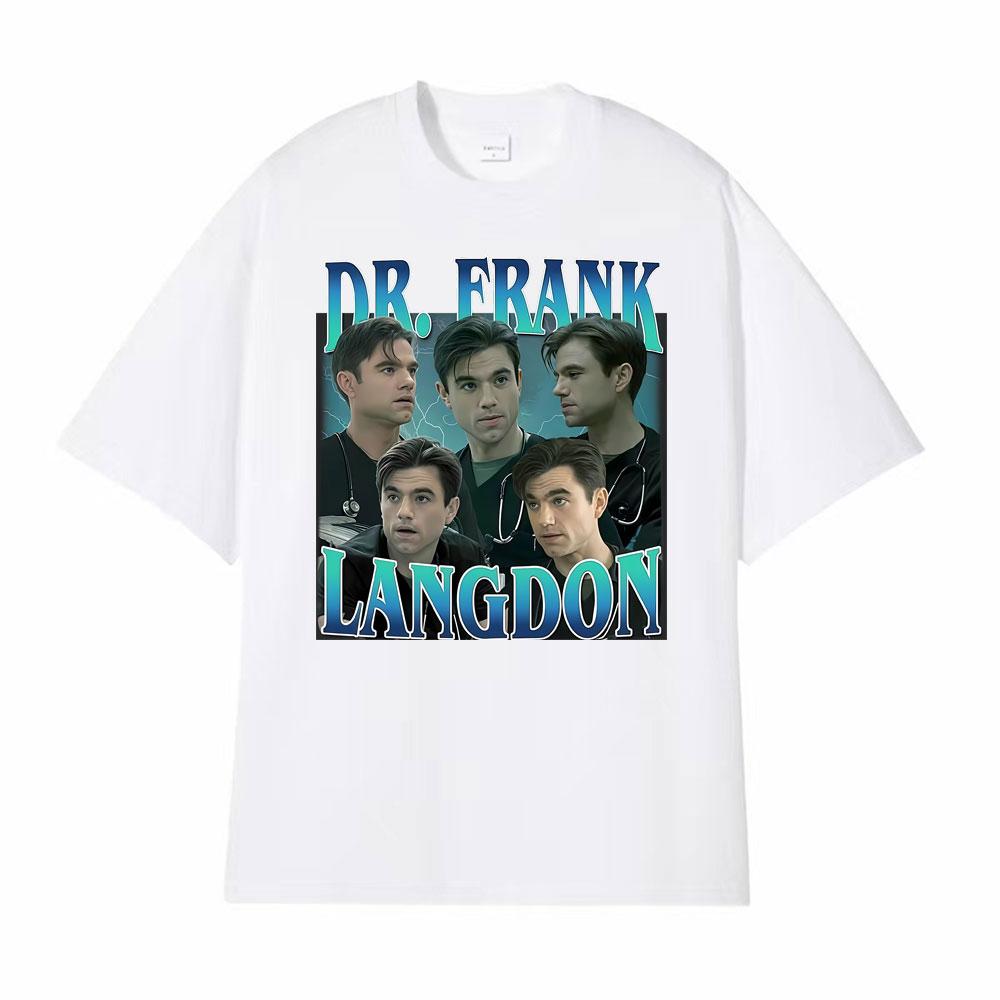 Dr Frank Langdon Lustige Grafik T-Shirts Unisex Damen Vintage Klassisches Kurzarm-T-Shirt Sommer Übergroß Komfort O-Ausschnitt T-Shirts