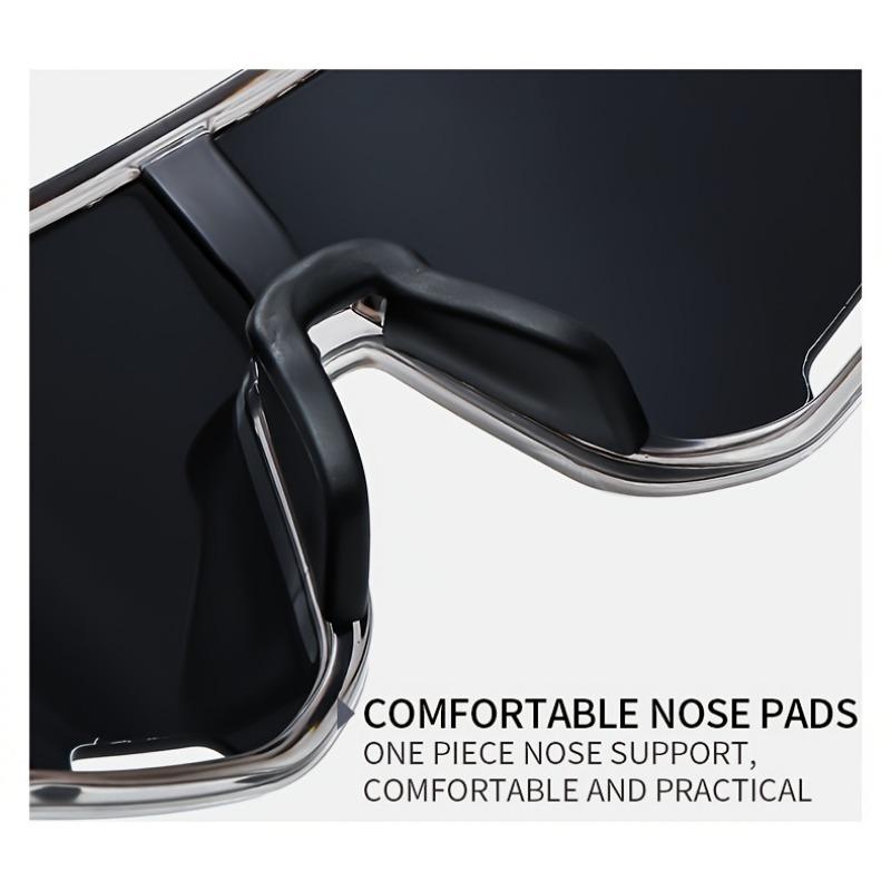 1PC men's and women's integrated light-changing bicycle glasses, large frame PC material, sports glasses with anti-glare glasses, for protection