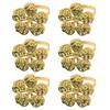 6 Pcs Flower Napkin Rings Metal Napkin Holders Silver Golden Flower Napkin Rings with Textured Petals for Dinner Table Wedding Party