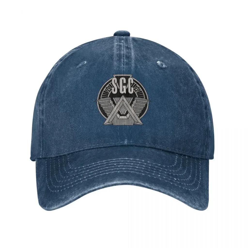 SGC Stargate Command Unisex Retro Denim Washed Baseball Caps Male Cowboy Dad Hats Camping Womens Trucker Cap
